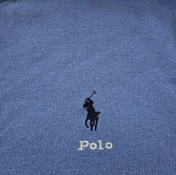 NWT Polo Ralph Lauren Cotton Embroidered Logo Crewneck Sweater Blue Mens XL - Picture 6 of 16